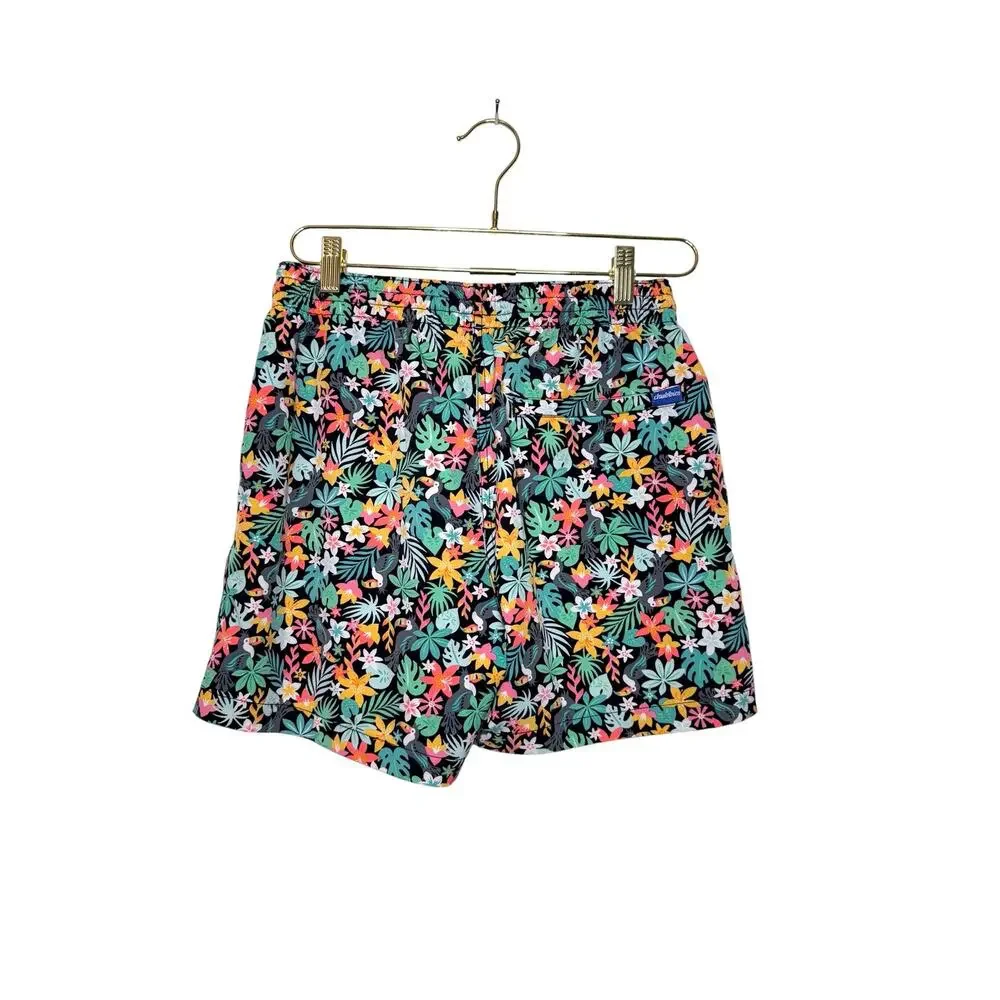 Chubbies The Bloomerangs Swim Trunks Men M Black Multi Beach Summer